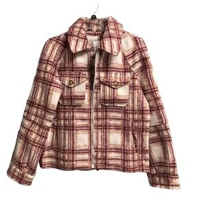 Avec Les Filles NWT Shacket Plaid Zip Up Size Small Plaid